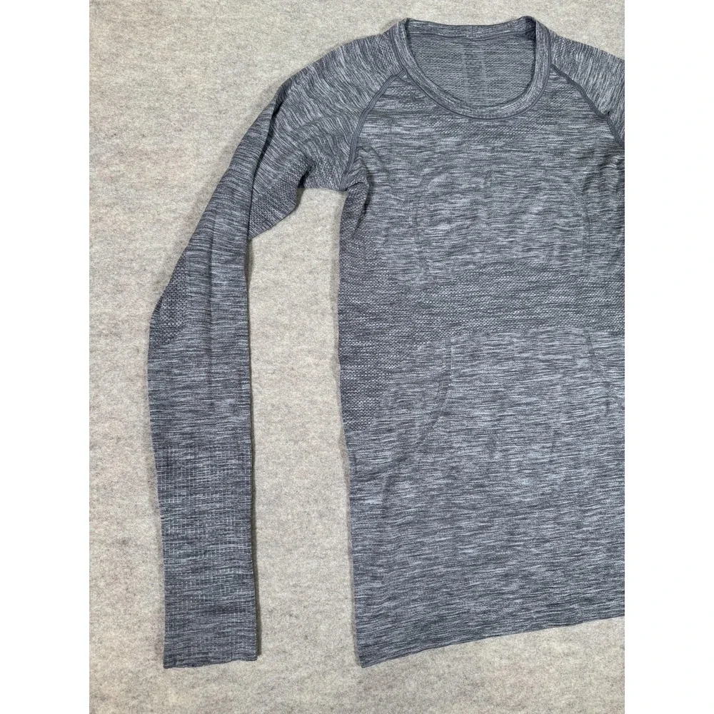 Lululemon Swiftly Tech Shirt Womens 8 Gray Long Sleeve Run Yoga Athletic Top